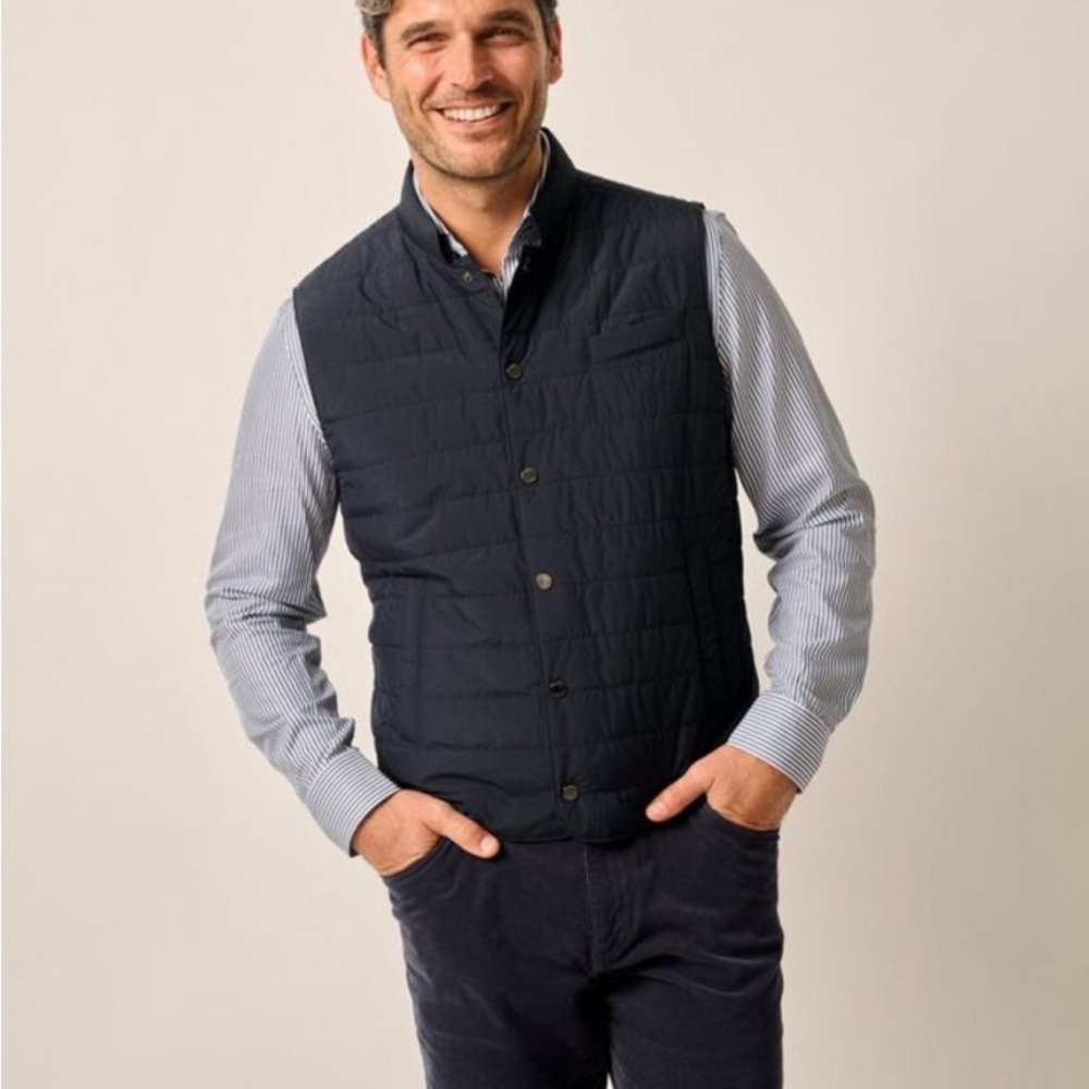 johnnie-O Dark Blue Quilted Vest